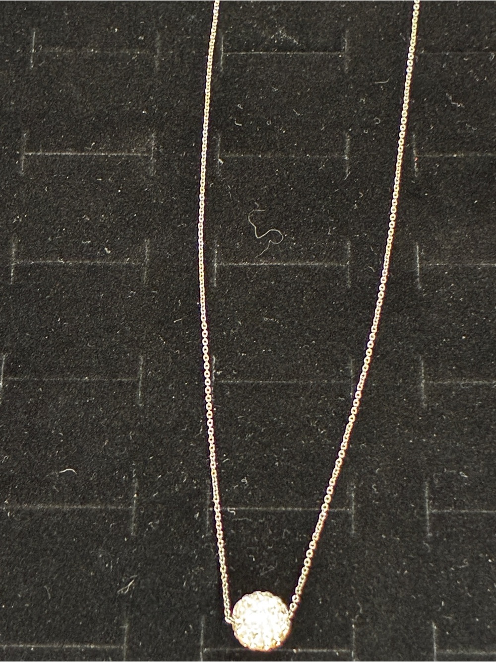 Touchstone crystals delicate Gold Pave Round ball Necklace